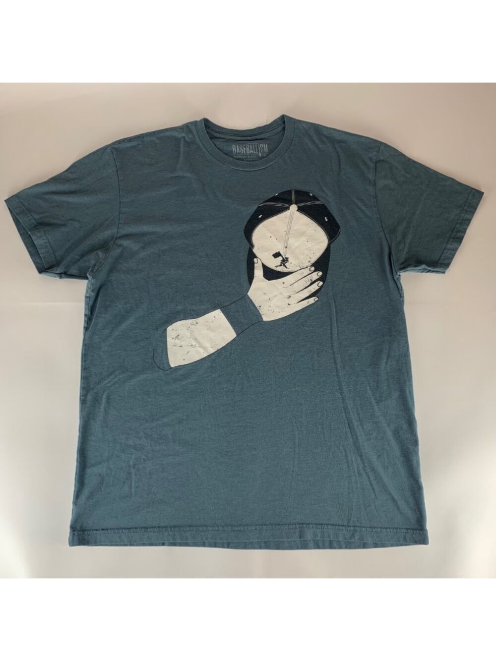 Baseballism Green Gray Anthem State Short Sleeve Crewneck Shirt Mens XL